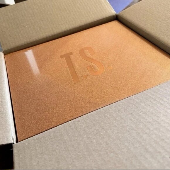 Taylor Swift Life of a Showgirl Orange M/L Cardigan & CD Glitter Box Set Sealed - Picture 2 of 3